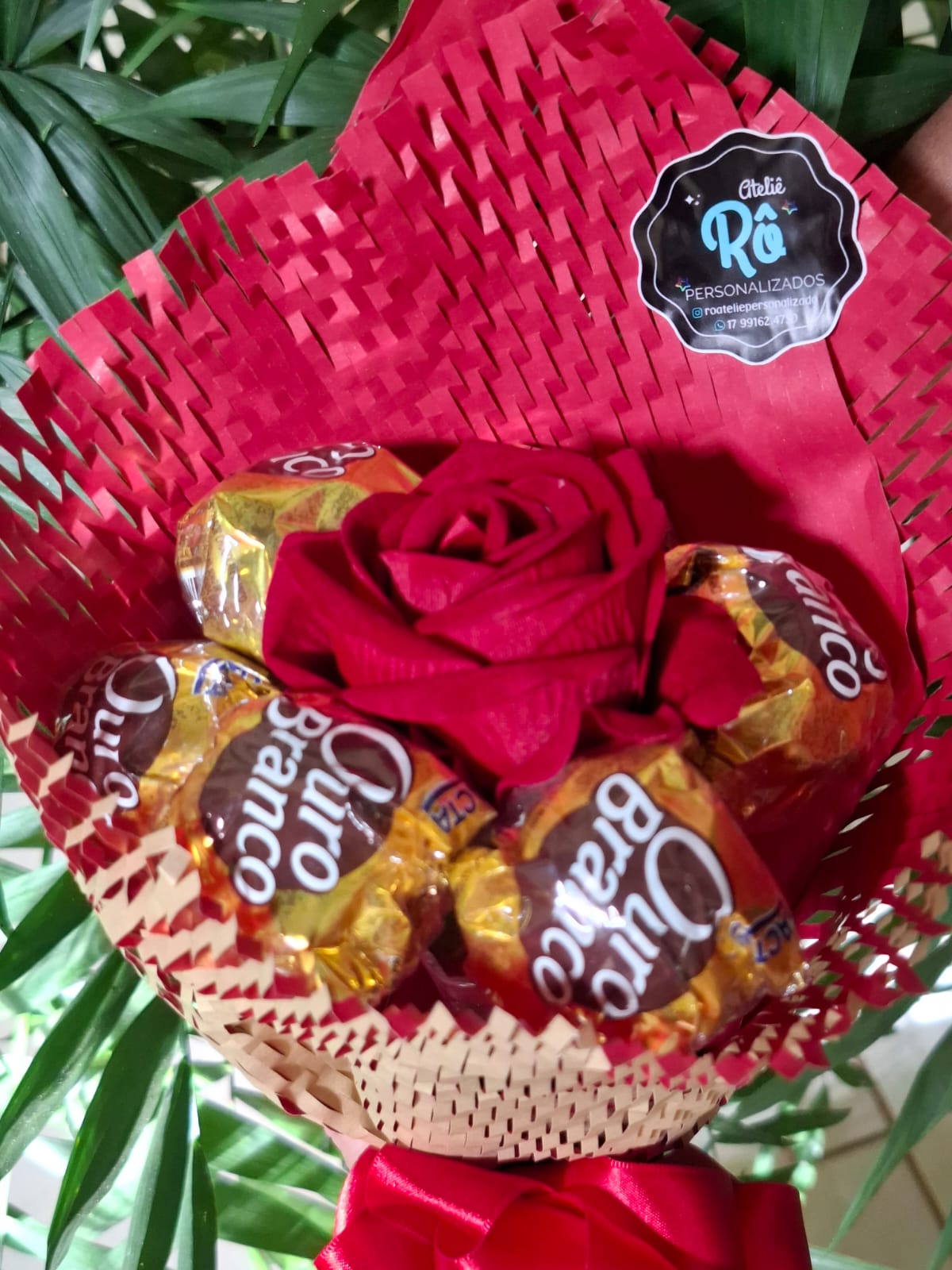 Buquê de chocolates personalizado da Personalizados da Rô