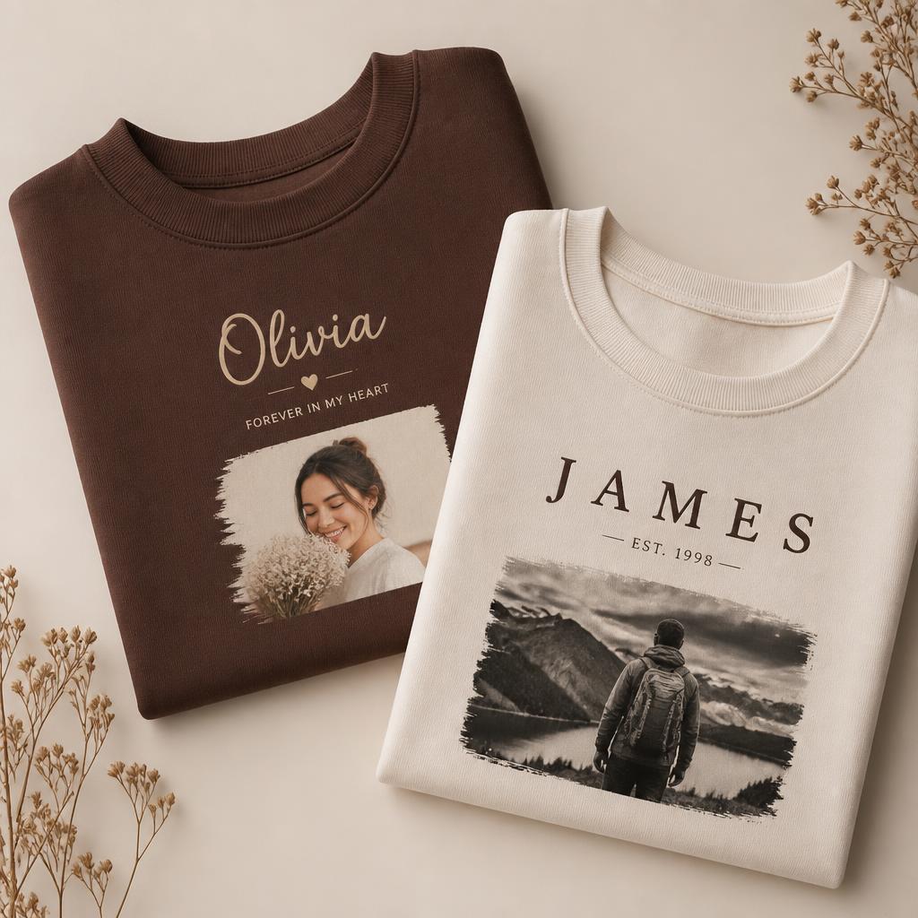 Camisetas personalizadas com nome e foto estampados
